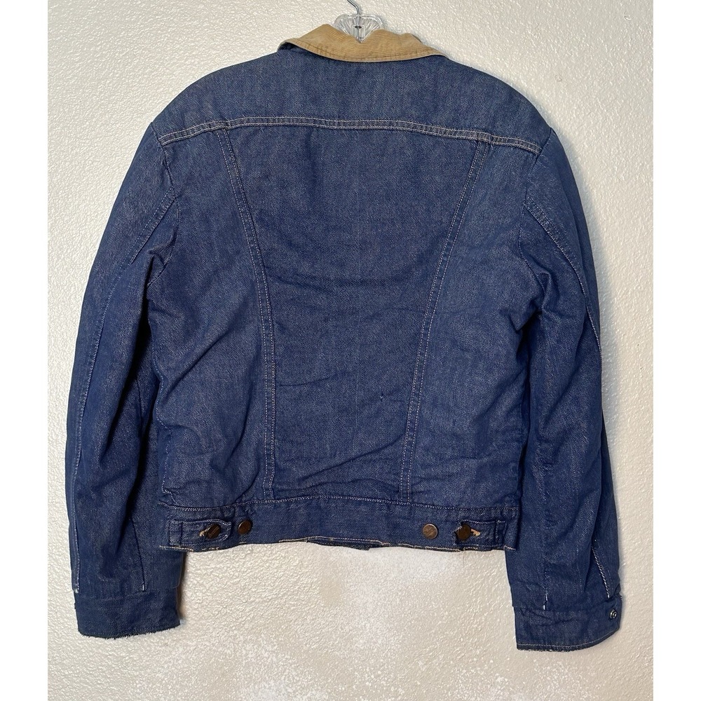Vintage Maverick Blue Bell Made in USA Denim Jean Sherpa Faux Lined Jacket Sz 40 - Picture 3 of 6